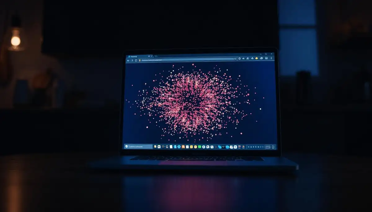 Ноутбук на кухонном столе с роликом в браузере — PixVerse онлайн без установки